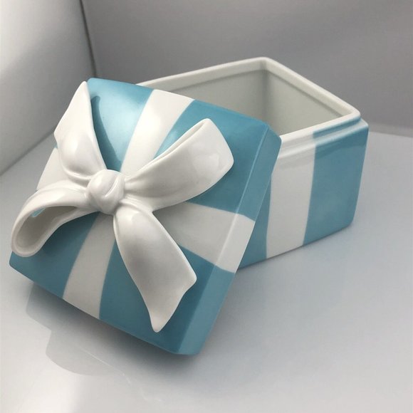 Bone China Tiffany Porcelain Jewelry Box Large Tiffany Porcelain